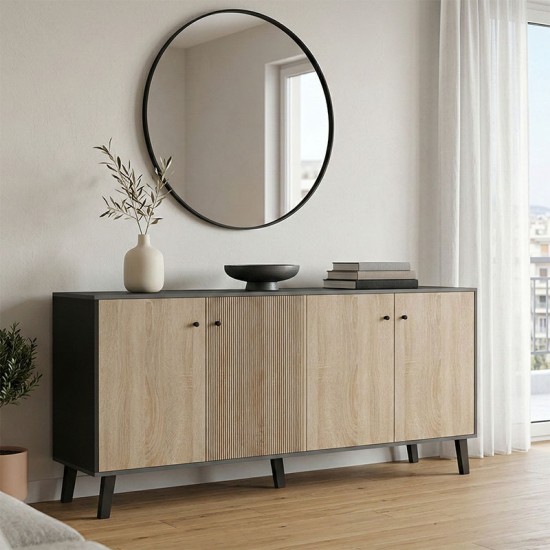 Μπουφές Tuscany  sonoma-ανθρακί 180x40x78.6εκ