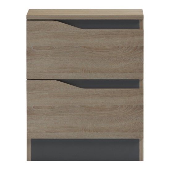 Κομοδίνο Verena  sonoma-ανθρακί 40x40x50εκ