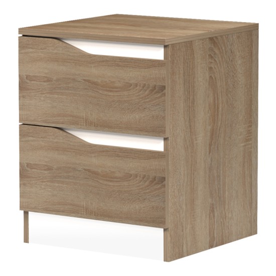 Κομοδίνο Verena  sonoma-λευκό 40x40x50εκ