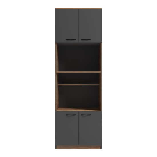 Ντουλάπα κουζίνας Rowan  σε oak-ανθρακί απόχρωση 60x42x182εκ
