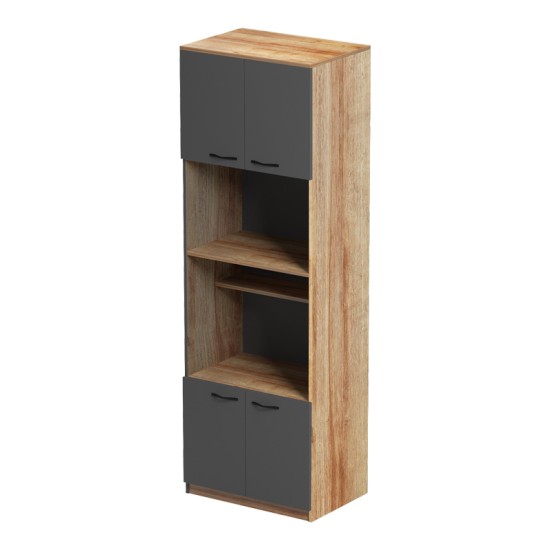 Ντουλάπα κουζίνας Rowan  σε oak-ανθρακί απόχρωση 60x42x182εκ