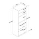 Ντουλάπα κουζίνας Rowan  σε oak-ανθρακί απόχρωση 60x42x182εκ