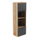Ντουλάπα κουζίνας Rowan  σε oak-ανθρακί απόχρωση 60x42x182εκ