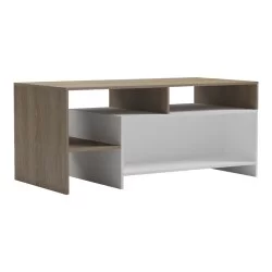 Τραπέζι σαλονιού Consa  sonoma - λευκό 120x60x52.8εκ