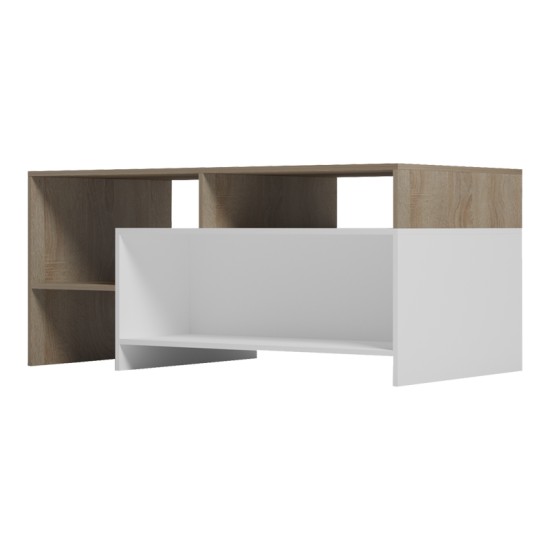 Τραπέζι σαλονιού Consa  sonoma - λευκό 120x60x52.8εκ