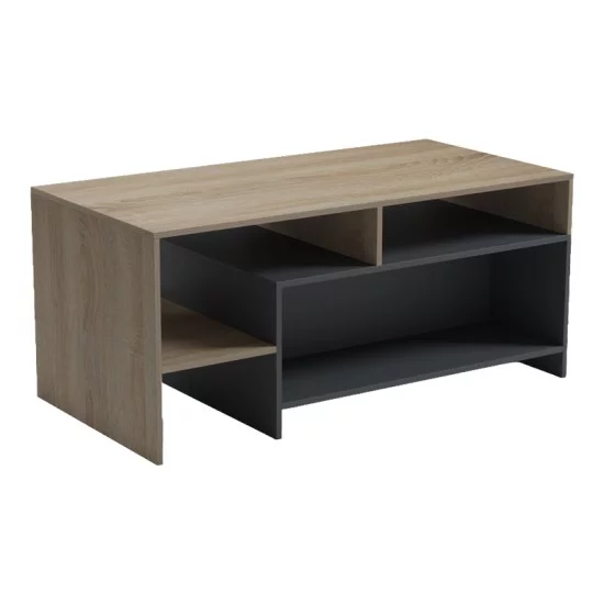 Τραπέζι σαλονιού Consa  sonoma - ανθρακί 120x60x53.6εκ