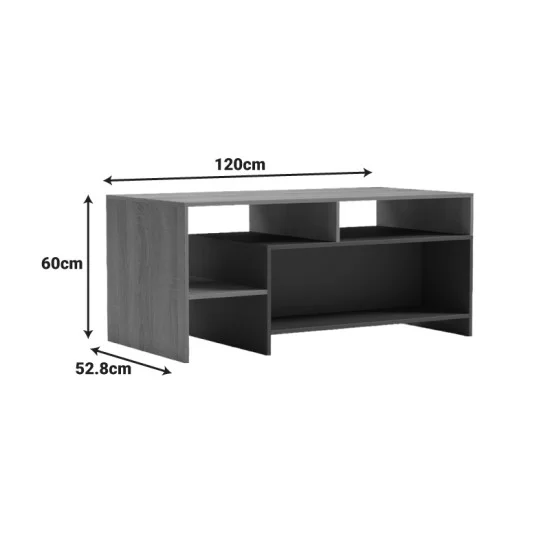 Τραπέζι σαλονιού Consa  sonoma - ανθρακί 120x60x53.6εκ