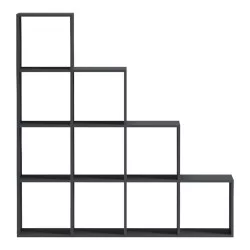 Βιβλιοθήκη Scala  ανθρακί 129.5x29x129.5εκ