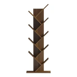 Βιβλιοθήκη Fyllo  καρυδί 50x25x141.5εκ