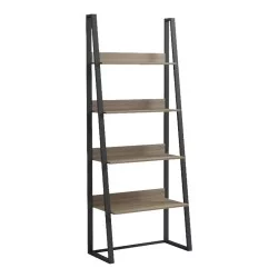 Βιβλιοθήκη-Ραφιέρα Alfa  sonoma-μαύρο μέταλλο 75x36x185εκ