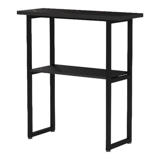 Κονσόλα Solain  μαύρο εφε μαρμάρου-μαύρο μέταλλο 79x29x85εκ