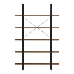 Βιβλιοθήκη-Ραφιέρα Varous  καρυδί-μαύρο μέταλλο 120x28x180εκ