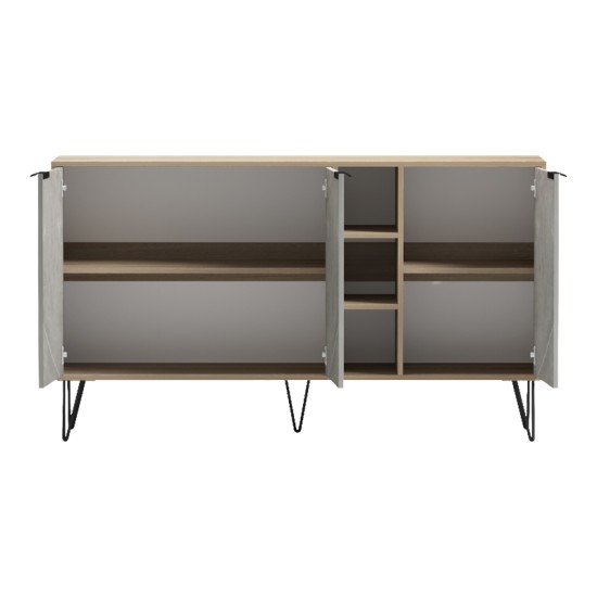 Μπουφές Balain  sonoma-γκρι μπεζ όψη μαρμάρου 142x35.5x83εκ