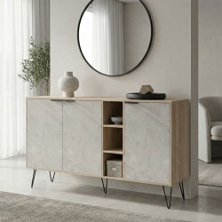 Μπουφές Balain  sonoma-γκρι μπεζ όψη μαρμάρου 142x35.5x83εκ