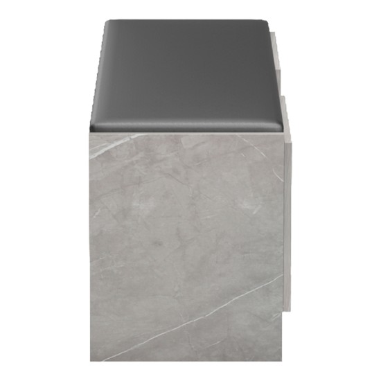 Παπουτσοθήκη-σκαμπό Zulla  γκρι μπεζ εφε μαρμαρου-μαυρο 110x37x43εκ