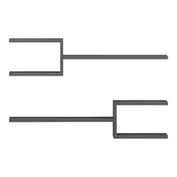 Ραφιέρα τοίχου Galler  ανθρακί 79x19.5x18εκ