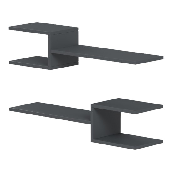 Ραφιέρα τοίχου Galler  ανθρακί 79x19.5x18εκ