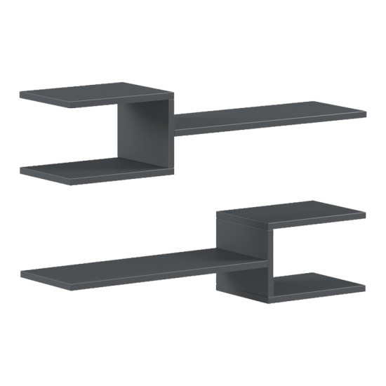 Ραφιέρα τοίχου Galler  ανθρακί 79x19.5x18εκ