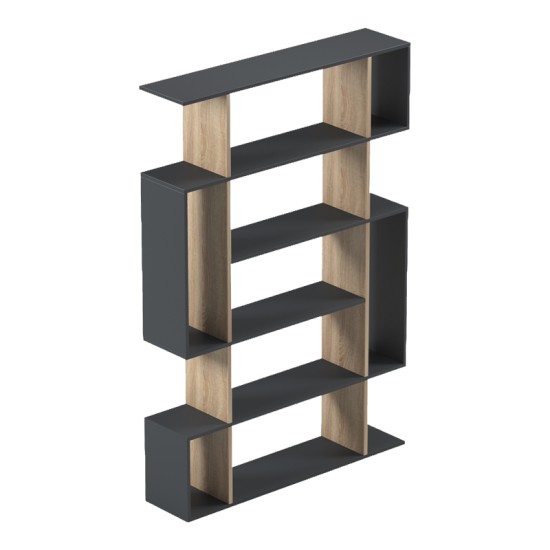 Βιβλιοθήκη Mito  ανθρακί - sonoma 108.5x25x161εκ