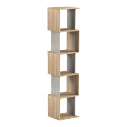 Βιβλιοθήκη Cubik  sonoma- γκρι μπεζ οψη μαρμάρου 35x30x161εκ