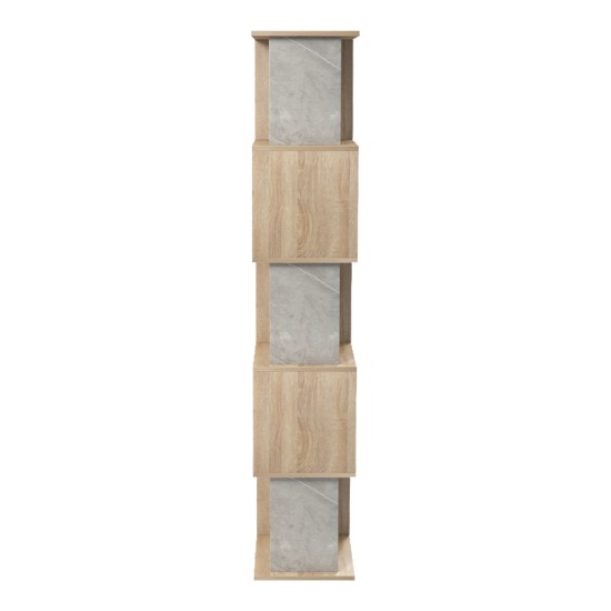 Βιβλιοθήκη Cubik  sonoma- γκρι μπεζ οψη μαρμάρου 35x30x161εκ