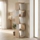 Βιβλιοθήκη Cubik  sonoma- γκρι μπεζ οψη μαρμάρου 35x30x161εκ
