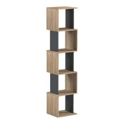 Βιβλιοθήκη Cubik  sonoma- ανθρακί 35x30x161εκ