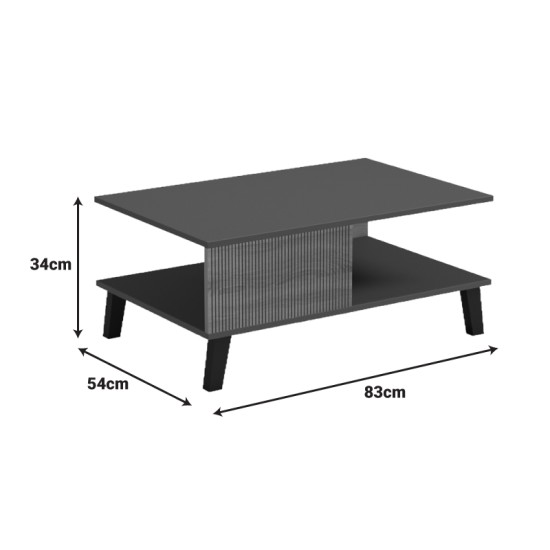 Τραπεζάκι σαλονιού Tuscany  sonoma-ανθρακί 83x54x34εκ