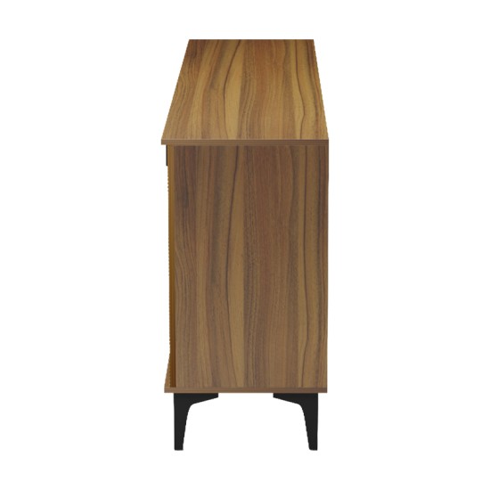 Μπουφές Riba  καρυδί-μαύρη όψη μαρμάρου 180x40x78εκ