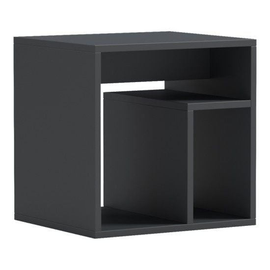 Κομοδίνο Doublo  ανθρακί 40x35x40εκ