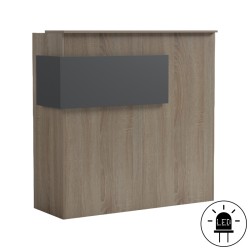 Γραφείο reception Optima  με led sonoma-ανθρακί 110x40x110εκ