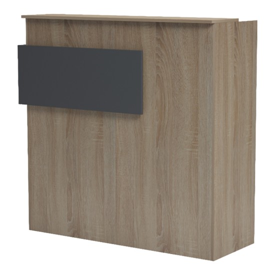 Γραφείο reception Optima  με led sonoma-ανθρακί 110x40x110εκ