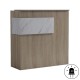 Γραφείο reception Optima  με led sonoma-λευκή όψη μαρμάρου 110x40x110εκ