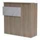 Γραφείο reception Optima  με led sonoma-λευκή όψη μαρμάρου 110x40x110εκ