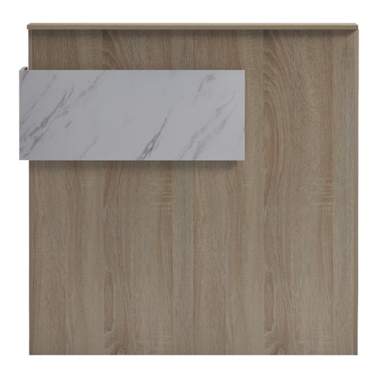 Γραφείο reception Optima  με led sonoma-λευκή όψη μαρμάρου 110x40x110εκ