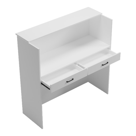 Γραφείο reception Optima  με led λευκό-sonoma 110x40x110εκ