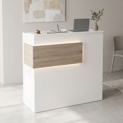 Γραφείο reception Optima  με led λευκό-sonoma 110x40x110εκ