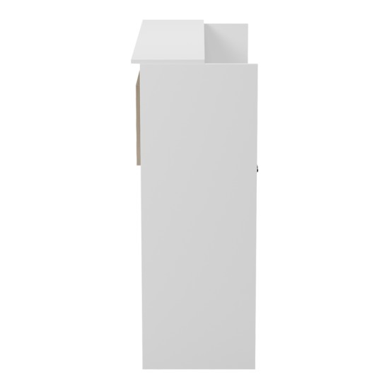 Γραφείο reception Optima  με led λευκό-sonoma 110x40x110εκ