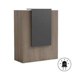 Γραφείο reception Zowel  με led sonoma-ανθρακί 90x40x110εκ