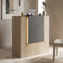 Γραφείο reception Zowel  με led sonoma-ανθρακί 90x40x110εκ