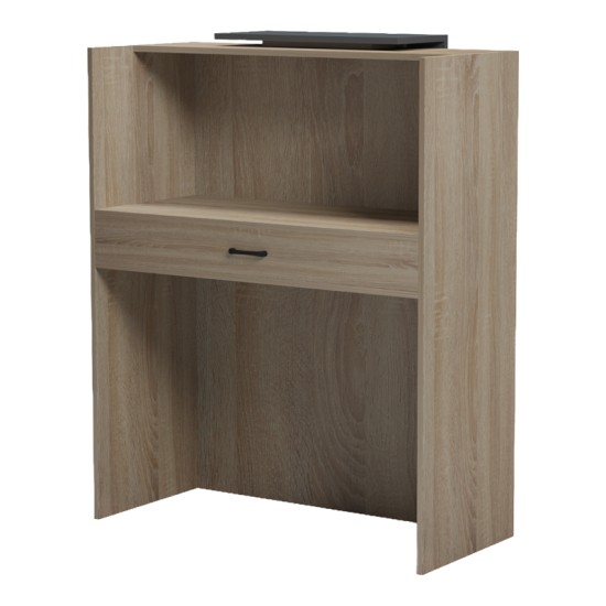 Γραφείο reception Zowel  με led sonoma-ανθρακί 90x40x110εκ