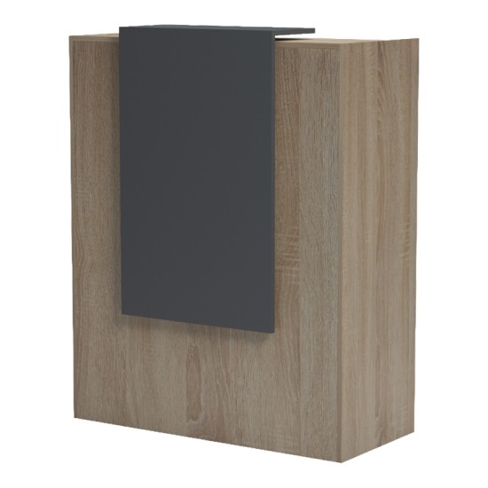 Γραφείο reception Zowel  με led sonoma-ανθρακί 90x40x110εκ