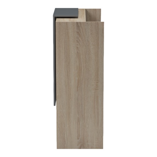 Γραφείο reception Zowel  με led sonoma-ανθρακί 90x40x110εκ