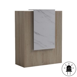 Γραφείο reception Zowel  με led sonoma-λευκή όψη μαρμάρου 90x40x110εκ