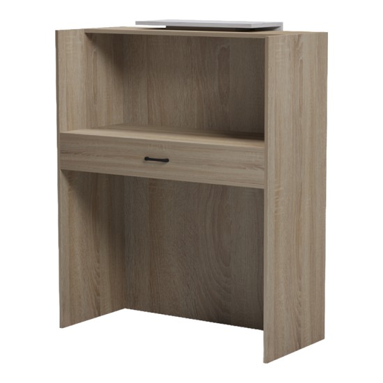 Γραφείο reception Zowel  με led sonoma-λευκή όψη μαρμάρου 90x40x110εκ