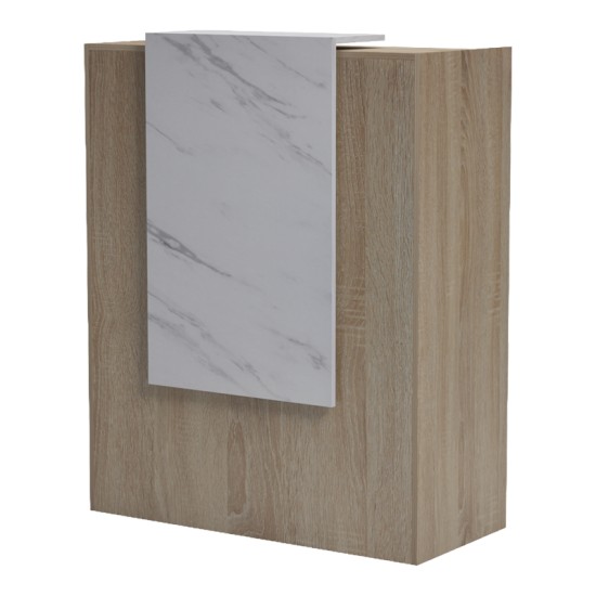 Γραφείο reception Zowel  με led sonoma-λευκή όψη μαρμάρου 90x40x110εκ
