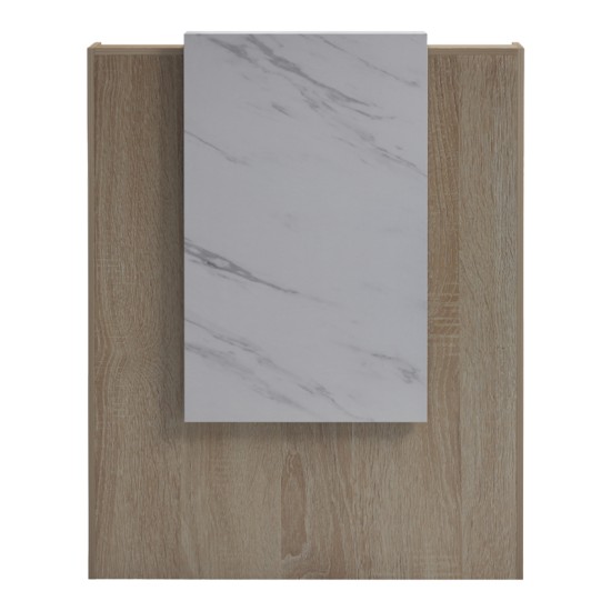 Γραφείο reception Zowel  με led sonoma-λευκή όψη μαρμάρου 90x40x110εκ