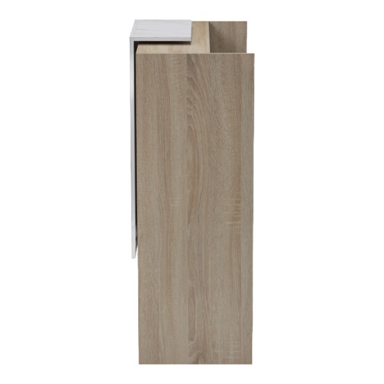 Γραφείο reception Zowel  με led sonoma-λευκή όψη μαρμάρου 90x40x110εκ