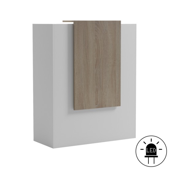 Γραφείο reception Zowel  με led λευκό - sonoma 90x40x110εκ