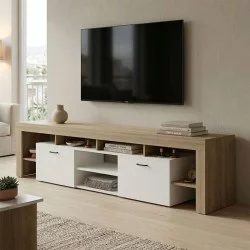 Έπιπλο τηλεόρασης Liner  sonoma-λευκό 210x40x50εκ